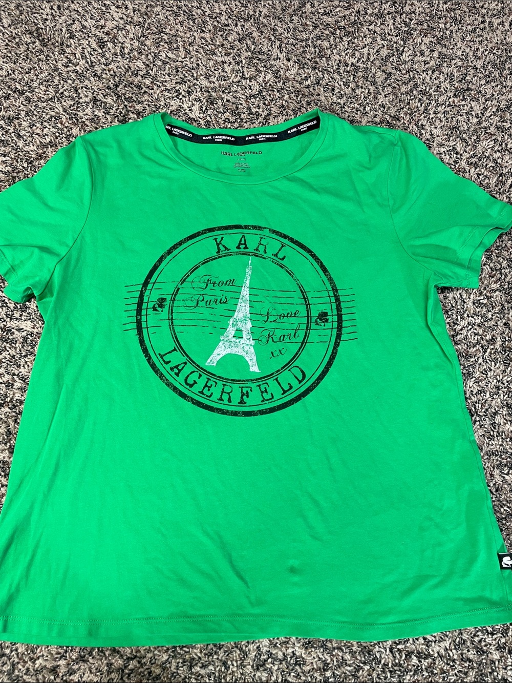 Karl Lagerfeld Woman’s Graphic Casual Tee Size Large GUC